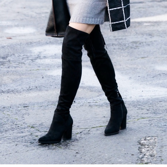 Marc Fisher Black Pull On Over the Knee Boot - Picture 2 of 6